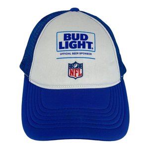 Bud‎ Light NFL Official Beer Sponsor Snapback Trucker Hat - Blue White Mesh Cap